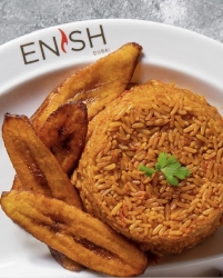 JOLLOF RICE BEANS AND PLANTAIN